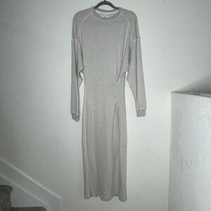 Isabel Marant ETOILE Long Sleeve Sweater Terry Maxi Dress Size EU38 US8 Cream